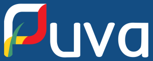 PUVA logo met blauwe achtergrond
